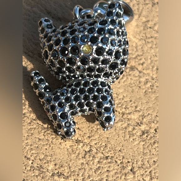 Swarovski Crystal Cat keychain charm. Rare Halloween black discontinued. - Picture 7 of 13